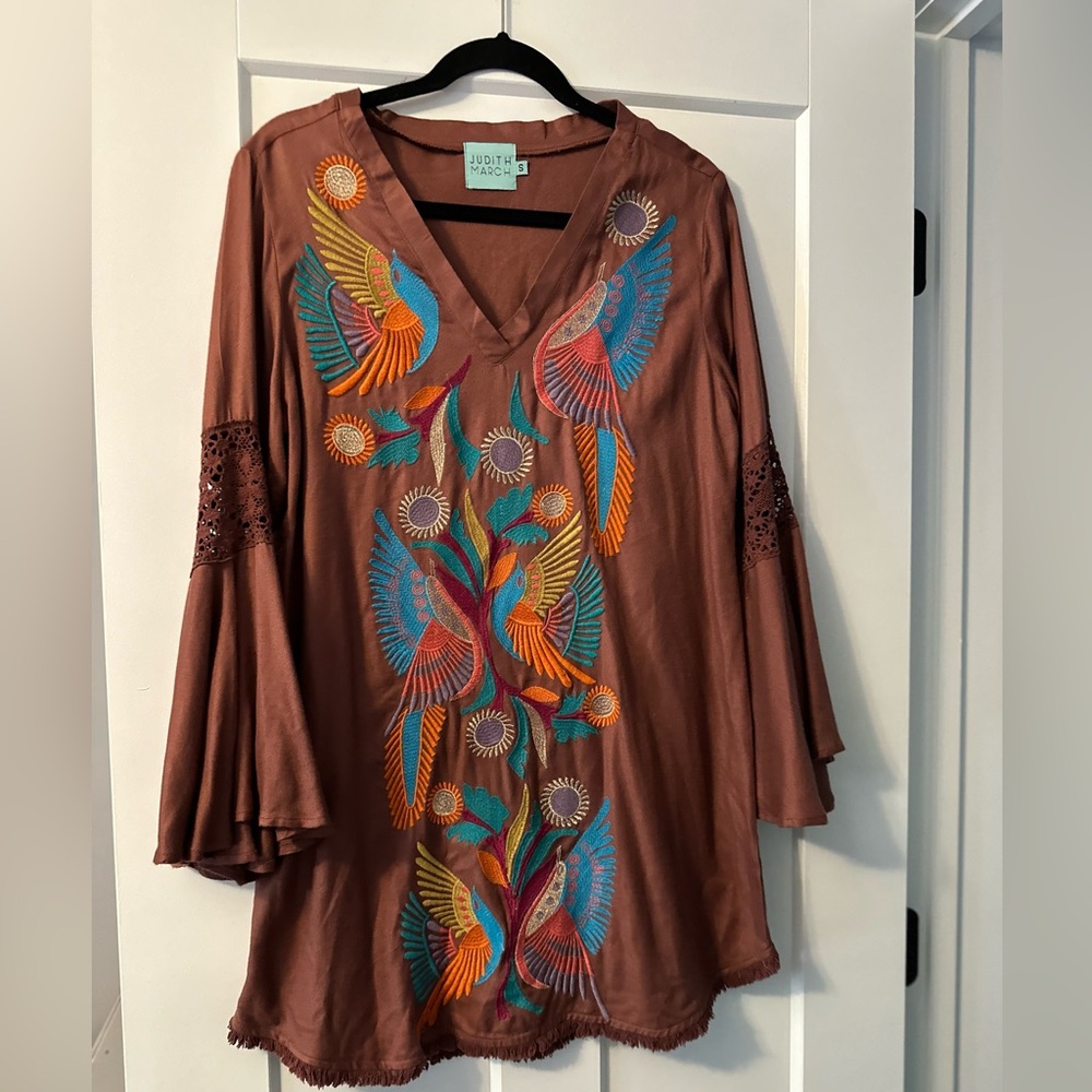 Judith March Embroidered Bird dress